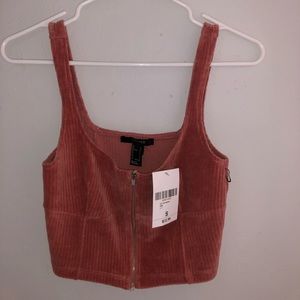 Velvet F21 Crop Top Zip Up